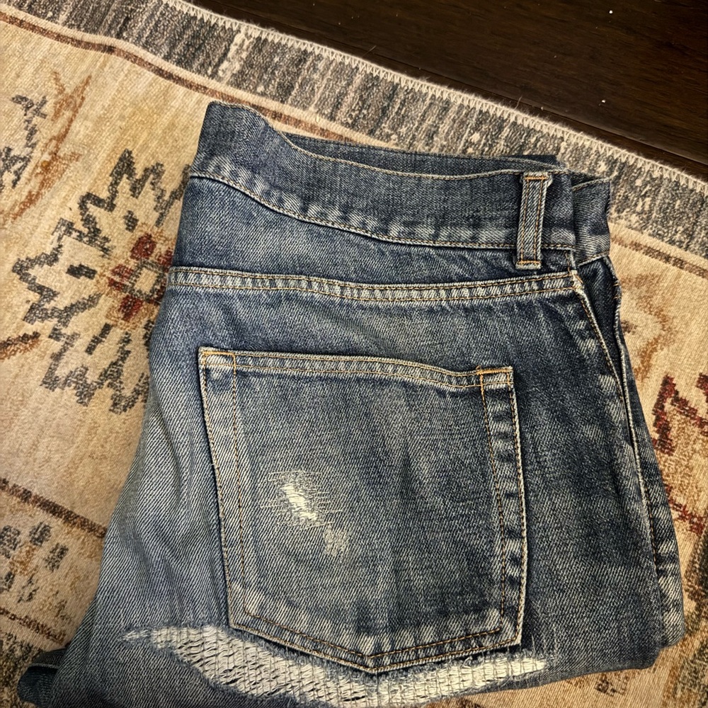 Saint Laurent Paris Distressed Blue Denim Jeans